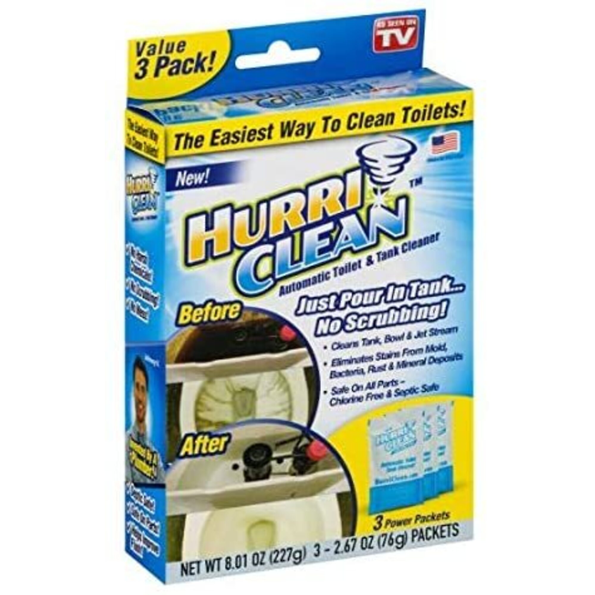 Hurriclean Toilet Tank Cleaner, 3 Pack, Model# Hurriclean